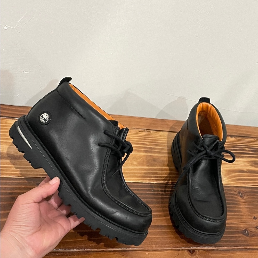Vintage Timberland Chukka Boots Black Youths Size 5.5M (15915) Y2K